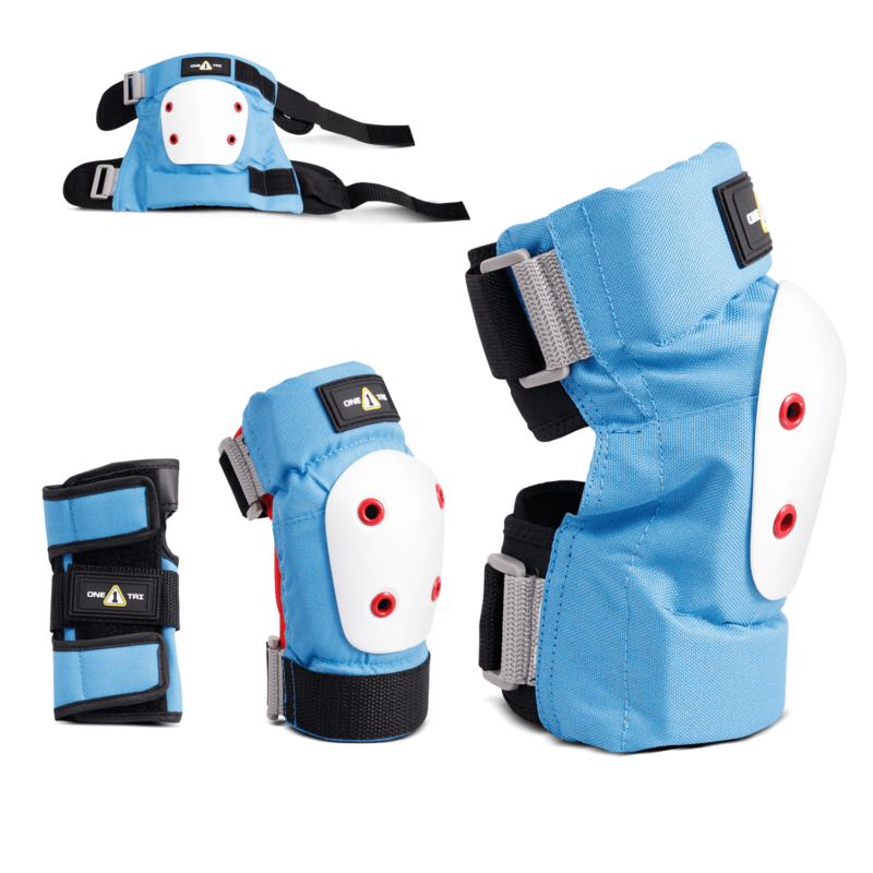 1-TRI Jr Max Comfort 2 Pack Combo Safety Gear Blue